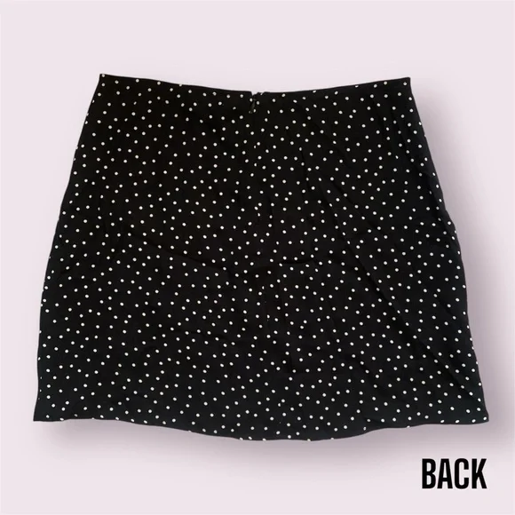 NWT Reformation Margot Selene Skirt Black w/ White Polka Dots | Size 8 - Picture 4 of 6